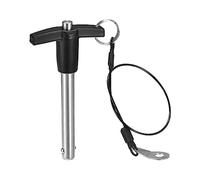 QUARKZMAN T Poignée Verrouillage Goupilles, 3/8" Épingle Dia. 2-23 /64" Utilisation Longueur Inox Acier Poussoir-Bouton Rapide Déverrouillage Broche avec Lanière Câble (9.5mm-60mm)