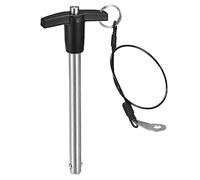 QUARKZMAN T Poignée Verrouillage Pins, 3/8" Épingle Dia. 3-15 /16" Utilisation Longueur Inox Acier Poussoir-Bouton Rapide Déverrouillage Broche avec Lanière Câble (9.5mm-100mm)