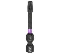 QUARKZMAN T27 Tête Torx Embouts Tournevis À Chocs 1/4" Tige Hexagonale 2" (50mm) Long Magnétique Sans Trou Anti-Sabotage 6 Pointes Étoile Embouts Tournevis Perceuse Acier S2 Phosphate Outils