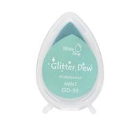 QUARKZMAN Tampons Encre Pigment Pour Timbres, 2 x 1.3 Pouce Encre A Base D'Eau Nacree Lavable Tampons En Forme De Pour Timbres En Caoutchouc, Embossage, Bois, Argile, DIY Cartes, Menthe