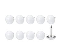 QUARKZMAN Tapisserie Clou Punaises (11x17x3,6mm) 100pcs, Fer Rond Pouce Punaises - pour Maison Construction, Maison Cuisine Meubles, Blanc