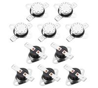 QUARKZMAN Thermostat Ksd301 60°C/140°F 10A Normalement Fermé N.F Réglable Interrupteur de Température à Disque Snap pour Micro-Ondes, Four, Cafetières 10 Pièces, Matériau Bakélite