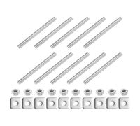 QUARKZMAN Tige entièrement filetée 1/4"-20 UNC, 10 vis longues en acier inoxydable 304 de 80 mm (3,1") de longueur, filetage à droite, avec rondelles carrées pour le montage et la fixation