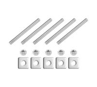 QUARKZMAN Tige entièrement filetée 5/16"-18 UNC, 5 vis longues en acier inoxydable 304 de 90 mm/3,5" de longueur, filetage à droite, avec rondelles carrées pour le montage et la fixation