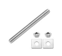 QUARKZMAN Tige Filetée Complète, M14 x 120mm 304 Acier Inoxydable Tiges Filetées Complètes Avec Écrous Et Rondelles Pour Attaches, Suspentes Et U-Boulons, Argent