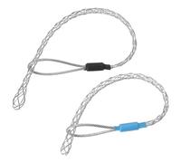 QUARKZMAN Tire-Câble de Traction 0.7/0.9Ft Tire-Chaussette de Traction en Treillis Métallique Grip Simple Tête Acier Galvanisé Couverture Filet Lisse pour Câble 4-6mm+6-10mm (Bleu + Noir)