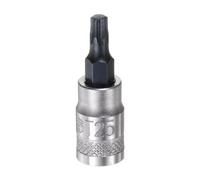 QUARKZMAN Torx Embout Douille T25 Solide Étoile 1/4" Entraînement 1.46" Longueur S2 Acier Embout CR-V Douille pour Cliquet Clé, Coulisse Barre, Extension Tige