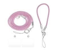 QUARKZMAN Tour de Cou, 2 Tailles, Tour de Cou en Cristal, Sangle d'Épaule Scintillante pour Sac de Téléphone, Sangle de Sac à Main Universelle, Sac à Main, Portefeuille (Rose, 27,6" / 9,8")