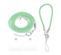 QUARKZMAN Tour de Cou pour Téléphone, 2 Tailles Tour de Cou en Cristal Bling Sangle d'Épaule pour Sac de Téléphone Sangle de Sac à Main Chaîne (Vert Clair, 27,6"/9,8")