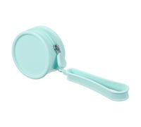 QUARKZMAN Trousse de Maquillage en Silicone, Pochette Cosmétique Ronde 3 Pouces Imperméable Organisateur de Toilette Voyage pour Femmes (Petit, Bleu)