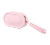 QUARKZMAN Trousse de Maquillage en Silicone, Pochette Cosmétique Ronde 7 Pouces Imperméable, Organisateur de Toilette de Voyage pour Femmes (Grand, Rose)