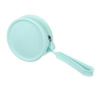 QUARKZMAN Trousse De Maquillage en Silicone, Pochette Cosmétique Ronde De 5 Pouces Étanche Poche De Toilette Organisateurs De Voyage pour Femmes (Moyen, Bleu)