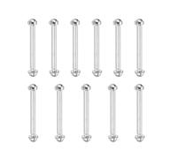 QUARKZMAN Tube Friction Pin, 0.47" Acier Inoxydable Barres De Pression Bracelet Broche De Fermoir Tige De Connexion Outils avec Extrémités À Rivet, Argent (12x1.13mm)