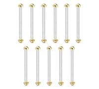 QUARKZMAN Tube Friction Pin, 0.63" Acier Inoxydable Bande Pression Barres Pins Bracelet Fermoir Connection Rod Outils avec Rivet Ends pour Watch Repair Workers, Gold (16x1.6mm)