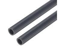 QUARKZMAN Tube Rigide en PVC de 1/4 Pouce, Tuyau Rond, Tuyauterie, Tuyau de Matériel 4mm ID 6mm OD 9" Longueur Gris Foncé Haute Résistance pour Tuyau d'Eau, Artisanat, Manchon de Câble 2Pcs