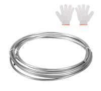 QUARKZMAN Tuyau En Acier Inoxydable En Bobine, 3/16" OD x 13.12 Ft Industriel 304 Tuyau En Acier Inoxydable Soudé Avec Gants, Ton Argenté 0.04" Épaisseur
