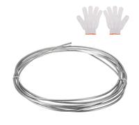 QUARKZMAN Tuyau En Acier Inoxydable En Bobine, 3/16" OD x 19.69 Ft Industriel 304 Tuyau Soudé En Acier Inoxydable Avec Gants, Ton Argenté 0.04" Épaisseur