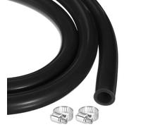 QUARKZMAN Tuyau En Caoutchouc De Silicone 10ft 19mm x 25.4mm Tube En Plastique Flexible Pour Brassage, Vinification, Pompe A Siphon, 3/4" ID 1" OD, Avec 2pcs Colliers, Noir