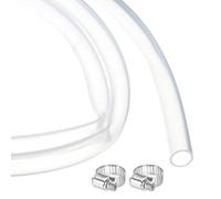 QUARKZMAN Tuyau En Caoutchouc De Silicone Transparent 20ft 8mm x 11mm Tube En Plastique Flexible Pour Brassage, Fabrication De bordeaux, Pompe À Siphon, 5/16" ID, Avec 2 Pièces De Colliers