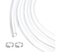 QUARKZMAN Tuyau En PVC Transparent 6mm x 8mm 10ft Tube En Plastique PVC Flexible Tuyau D'eau Pour Tuyauterie Industrielle, Aquariums, Pompe, 1/4" ID 5/16" OD, Avec 2pcs Colliers