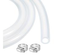 QUARKZMAN Tuyau En Silicone Souple Transparent 16ft 8mm x 12mm Tube En Plastique Flexible Pour Brassage, Fabrication De bordeaux, Pompe A Siphon, 5/16" ID 1/2" OD, Avec 2pcs Colliers