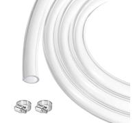 QUARKZMAN Tuyau PVC Transparent 7.9mm x 11.1mm 50ft Tube Plastique PVC Flexible Pour Tuyauterie Industrielle, Aquariums, Pompe, 5/16" ID, Avec 2pcs Colliers
