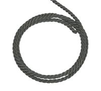 QUARKZMAN Twisted Cord Trim, 11 Yard 3.5mm 3-Ply Twine Braided Rope Shiny Thread String pour Craft Gift Bag Curtain Christmas Decor, Dark Grey - 10m