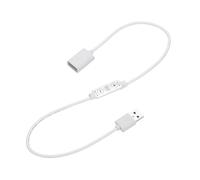 QUARKZMAN Variateur pour Bandeau LED, DC 5V 6A, Contrôleur à Boutons avec Connecteurs USB pour Bandes Monochromes, Blanc