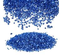 QUARKZMAN Verre A Écraser Paillettes 2-4mm Irrégulier Éclats Paillettes, Métallique Grosse Paillettes Pierres pour Résine Art, Ongles Arts Artisanat, Créacollage (Foncé Bleu, 7,09 OZ /215g)