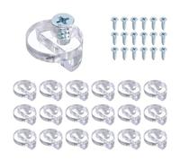 QUARKZMAN Verre Retenue Agrafes Trousse avec Vis, 0,51 x 0,12" Verre Panneau Fixation Agrafe pour Fixation Armoires Armoires Miroirs, Clair 20pcs