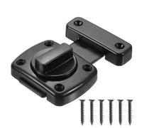 QUARKZMAN Verrou à Boulon Rotatif, Loqueteau de Porte de Sécurité en Alliage de Zinc pour Meuble de Cabinet, Salle de Bain, Fenêtre, 2,6x2" Noir 1 Pièce