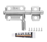 QUARKZMAN Verrou À Coulisseau, 2 Pouces 304 Acier Inoxydable Verrou Coulissant Pour Porte, serrure de sûreté Pour Porte Avec Vis Et Adhésif Pour Fenêtre Et Porte De Chambre, Argent