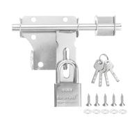 QUARKZMAN Verrou À Coulisseau, 4 Pouces Verrou Coulissant En Acier Inoxydable, serrure de sûreté Pour Porte Avec Vis Et Cadenas Pour Porte De Chambre Fenêtre, Argent