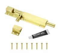 QUARKZMAN Verrou À Coulisseau, 6 Pouces Verrou Coulissant De Sécurité Pour Porte En Acier Inoxydable Avec Vis, Verrous Coulissants Pour Portes D'Étable, Armoires, Portes De Patio, Or