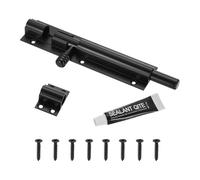 QUARKZMAN Verrou À Coulisseau, 6 Pouces Verrou Coulissant De Sécurité Pour Porte En Acier Inoxydable Avec Vis, Verrous Coulissants Ronds Pour Portes De Grange, Noir