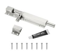 QUARKZMAN Verrou À Coulisseau, 6 Pouces Verrou Coulissant De Sécurité Pour Porte En Acier Inoxydable Avec Vis, Verrous Coulissants Pour Portes De Grange, Armoires, Portes De Patio, Argent