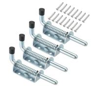 QUARKZMAN Verrou À Ressort 4.72 x 1.18 Pouces Verrou À Ressort Pour Armoires Portes De Remorques Coffres Grille Avec 16 Vis Argent, Lot De 4