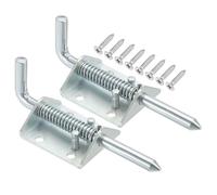 QUARKZMAN Verrou À Ressort 5.31 x 1.97 Pouces Verrou À Ressort Pour Armoires Portes De Remorque Coffres Grille Avec 8 Vis Argent, Lot De 2 Acier Au CarAdmirablee