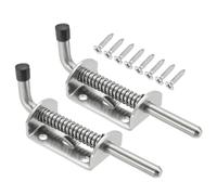 QUARKZMAN Verrou À Ressort 5.71 x 1.57 Pouces Boulon À Ressort Pour Armoires Portes De Remorque Coffres Grille Avec 8 Vis Argent, Lot De 2 Acier Inoxydable