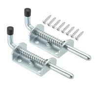 QUARKZMAN Verrou À Ressort Latch Pin 5.71 x 1.57 Pouces Verrou À Ressort Pour Armoires Portes De Remorque Coffres Grille Avec 8 Pcs Vis Argenté, Pack Of 2 Acier Au CarAdmirablee