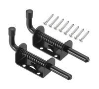 QUARKZMAN Verrou À Ressort Latch Pin 5 x 1.18 Pouces Verrou À Ressort Barrel Bolt Pour Cabinets Portes De Remorque Coffres Grille Avec 8 Pcs Vis Noir, Lot De 2