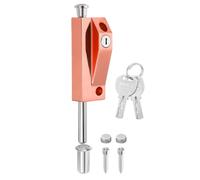 QUARKZMAN Verrou À Ressort, Verrou Coulissant Lourd Pour Porte, Verrou Vertical Renforcé Avec Clés Pour Porte En Verre, Grille, Fenêtre, Garage, Grange [1Pc, Or Rose]