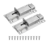 QUARKZMAN Verrou De Porte 3.35 x 1.65 Pouces Montage En Surface Coulissant Verrouillage Verrou À Barillet Serrures En Acier Inoxydable Pour Meuble Armoire Porte Clôture Grille, Lot De 2