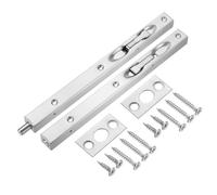 QUARKZMAN Verrou En Applique, 10 Pouces En Acier Inoxydable, Sécurité Porte Garde Levier Action Latch Verrou Coulissant 2Pcs, Argent