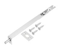 QUARKZMAN Verrou En Applique 11.89 x 0.87 Pouce Laiton Massif Pour Double Porte Verrou Dissimulé Loquet Acier Pour Portes Bois Cabinet Argent, Lot 1