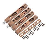 QUARKZMAN Verrou En Applique, 6 Pouces En Acier Inoxydable serrure de sûreté Porte À Levier 4Pcs, Bronze Rouge