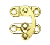 QUARKZMAN Vieux Vintage Loquet Clasp Right Latch Hook Hasp 33mmx28mm Swing Arm Latch Gold Tone 2 Pcs