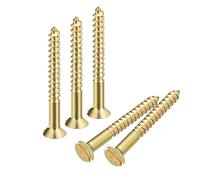 QUARKZMAN Vis À Bois En Laiton, 15Pcs M3 x 30mm À Tête Plate À Fente Auto-Taraudeuses Pour Meubles De Menuiserie