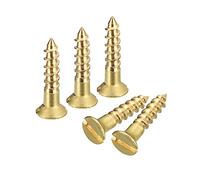 QUARKZMAN Vis à Bois en Laiton, 30Pcs M2.5 x 12mm à Fente Tête Plate Auto-Taraudeuse pour Meubles De Menuiserie