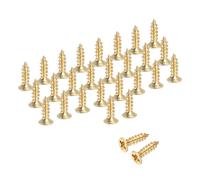 QUARKZMAN Vis À Bois En Laiton À Tête Plate Phillips, M2 x 5mm Vis À Bois En Laiton Auto-Taraudeuses Pour Charnières De Porte, Artisanat En Bois Et Projets DIY, (Ton Or, Lot De 88)